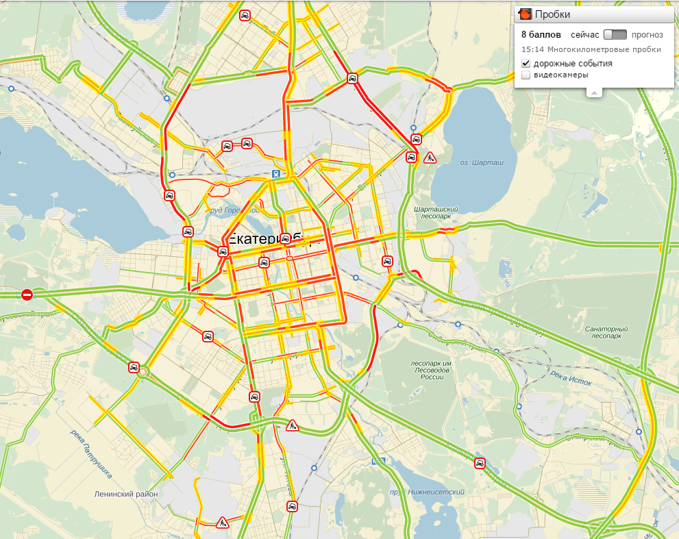 Карта пробок в москве сейчас