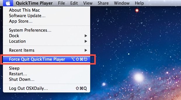 How to Force Quit an App from the Apple menu in OS X