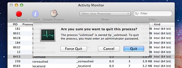 Force Quit Mac Apps from the Activity Monitor