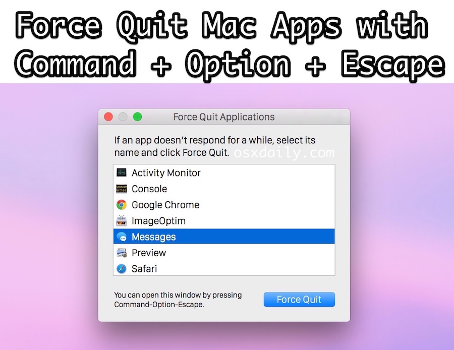 Force quit Mac applications with a keyboard shortcut