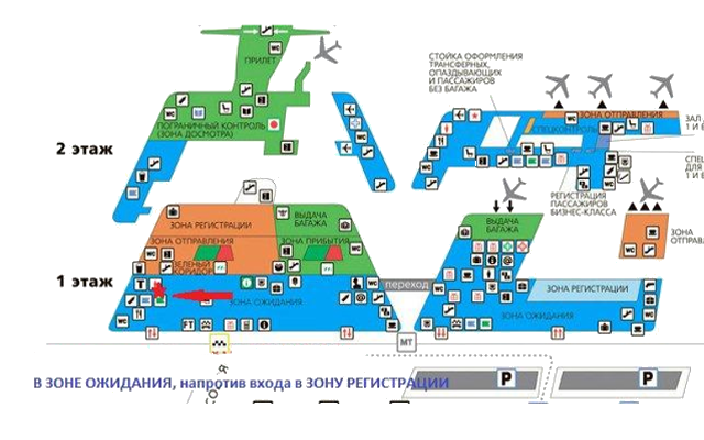 Домодедово транзитная зона схема