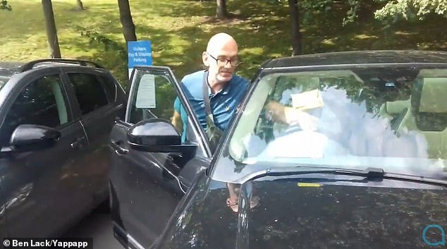 Daniel Ingman left his black Land Rover in the car park of Leeds General Infirmary while he visited his son Percy - displaying an application for a parking permit on his dashboard
