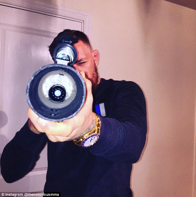 On Boxing Day, McGregor was showing off a new toy bazooka that looked ominously real 