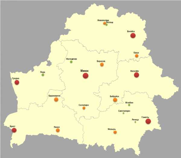 Карта белоруссии со всеми городами и селами