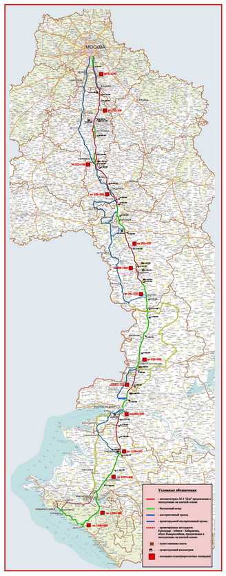 Карта обхода аксая на трассе м 4 дон