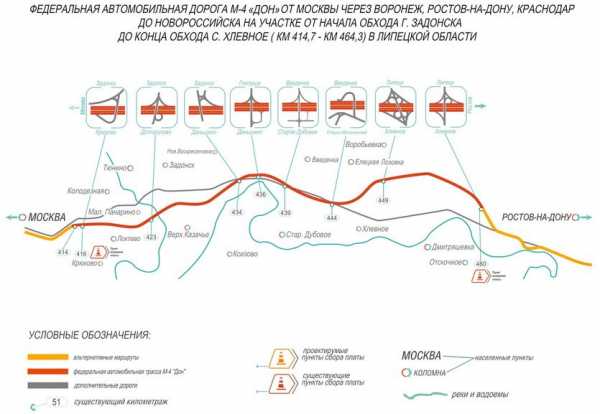 Карта обхода аксая на трассе м 4 дон