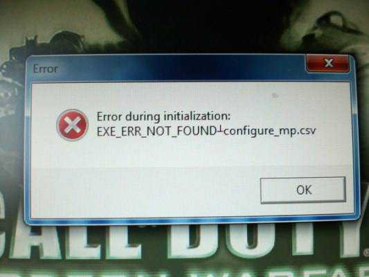 Неопознанная ошибка directx сверьтесь с файлом справки call of duty mw3